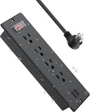 Recessed Power Strip 4 Outlets 2 USB Waterproof Furniture Desk Table Mount