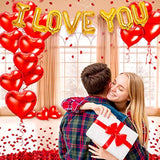 I Love You Balloons And Heart Balloons Kit With Rose Petals, Valentine