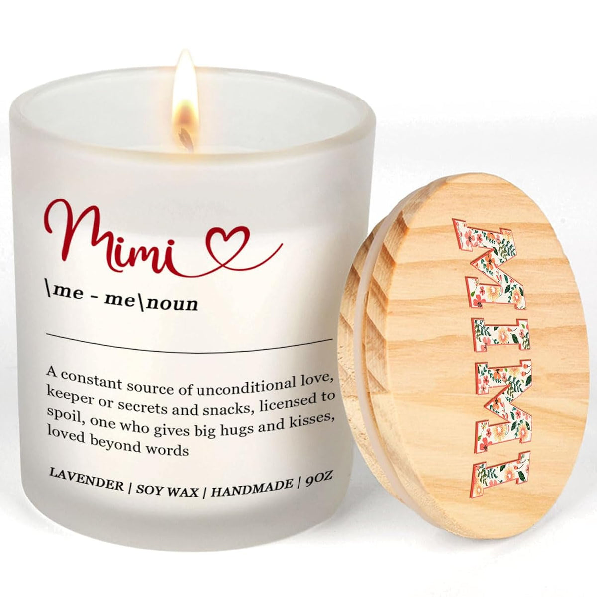 Mimi Gifts - Lavender Definition Candle For Mimi - Mother’S Day Gifts For Grandma From Granddaughter, Funny Birthday Gift For Grandmother