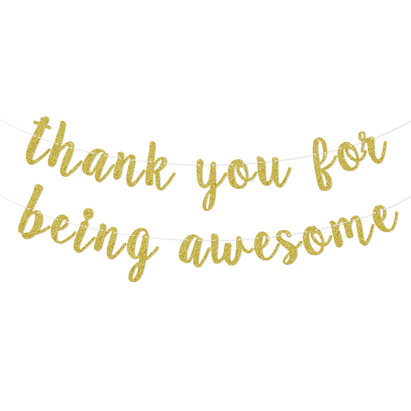 Thank You for Being Awesome Banner,Inspirational Appreciation,Birthday,Friendship, Graduation Banner for Employee,Best Friend,Teacher,Coworkers(Gold)