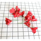 10 Pcs Artificial Plumeria Flowers -1.5Inch Stems & 3Inch Real Touch Lifelike Frangipani Fake Flower Bouquets For Cake Top Home Office Wedding Engagement Party Spring Flowers Decor (Red)