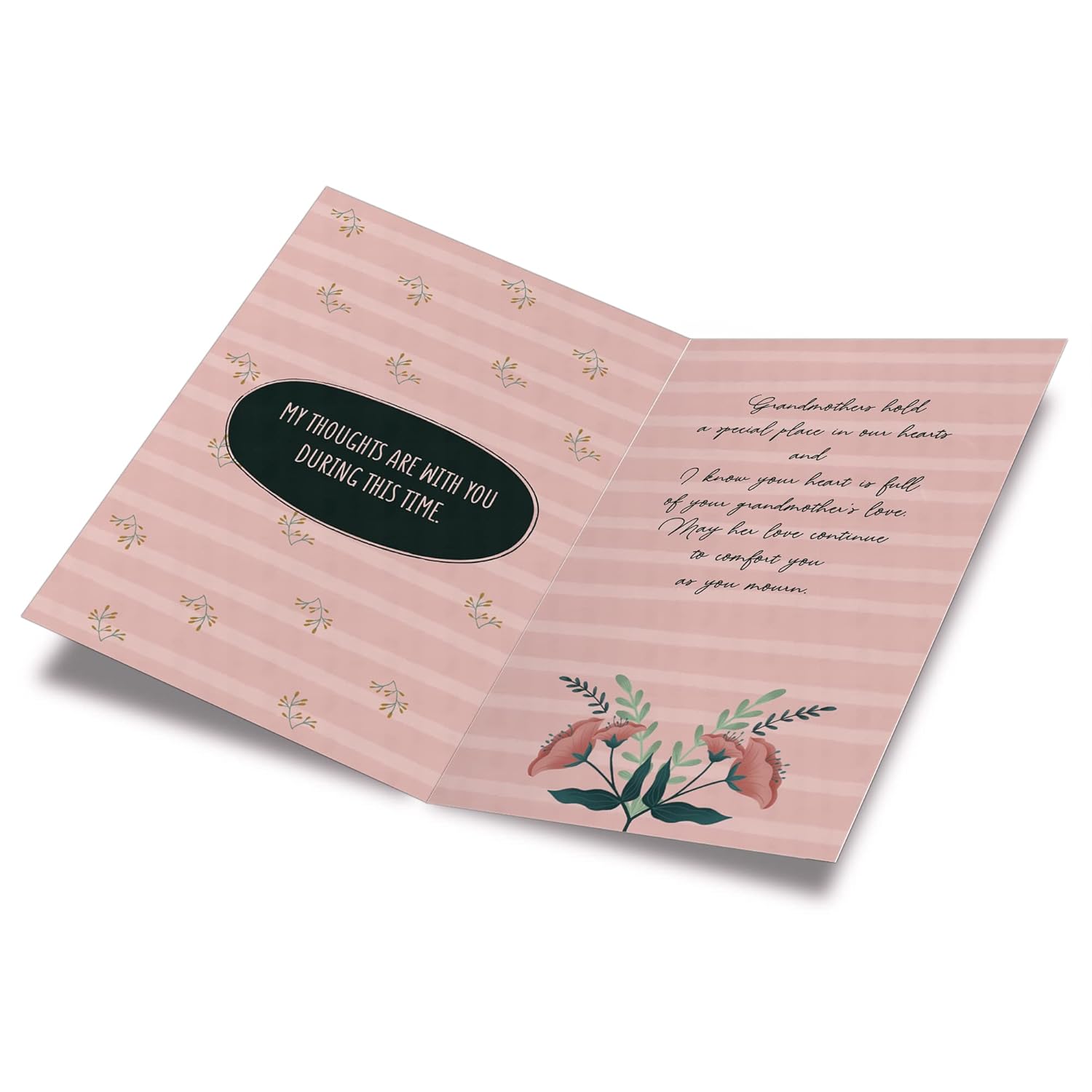 Sympathy Card Loss Of Grandma (Grandmother), Made In America, Eco-Friendly, Thick Card Stock With Premium Envelope 5In X 7.75In, Packaged In Protective Mailer