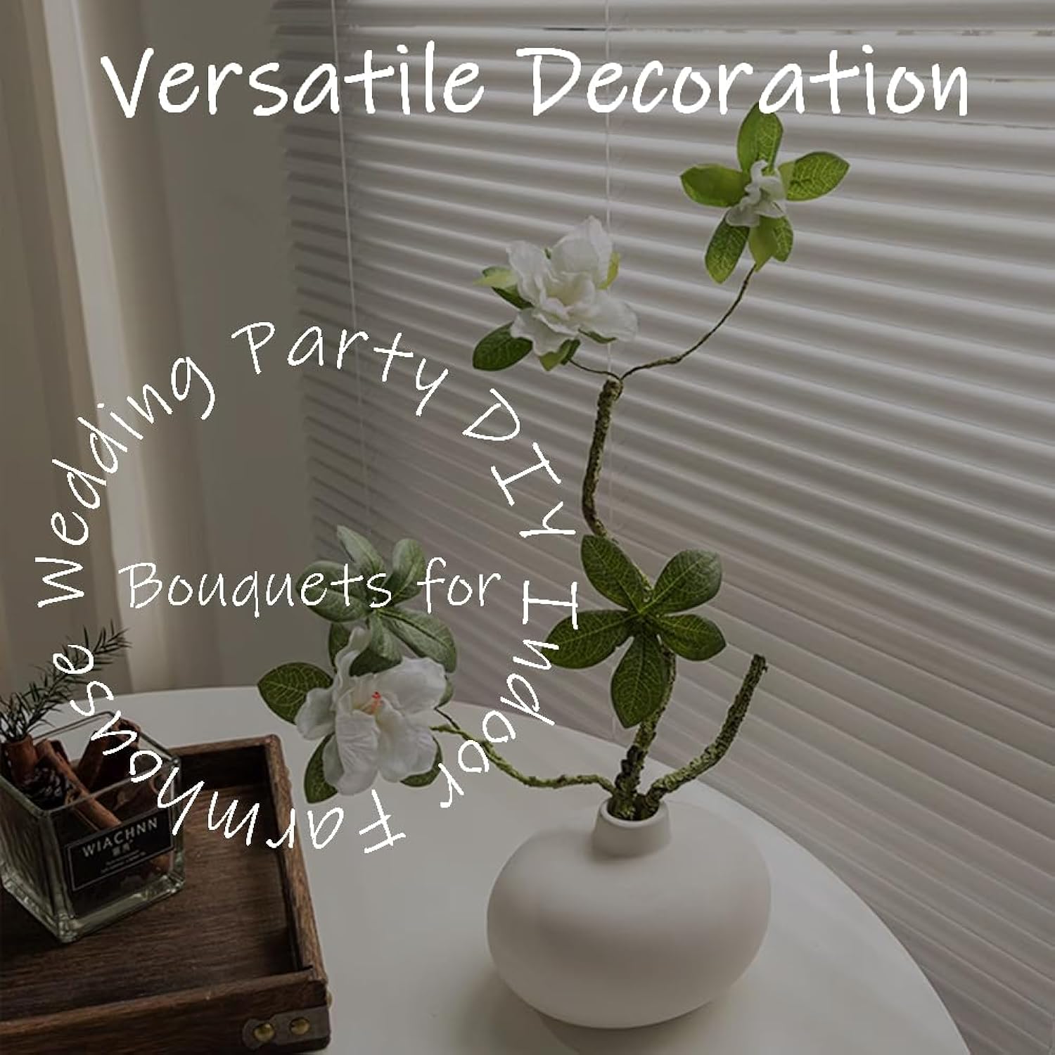 Artificial Plants Greenery Stems, Long Stems Azaleas False Flower,Plastic Plants Floral Artificial Plants Flowers For Diy Garden Home Decor Soft Shape
