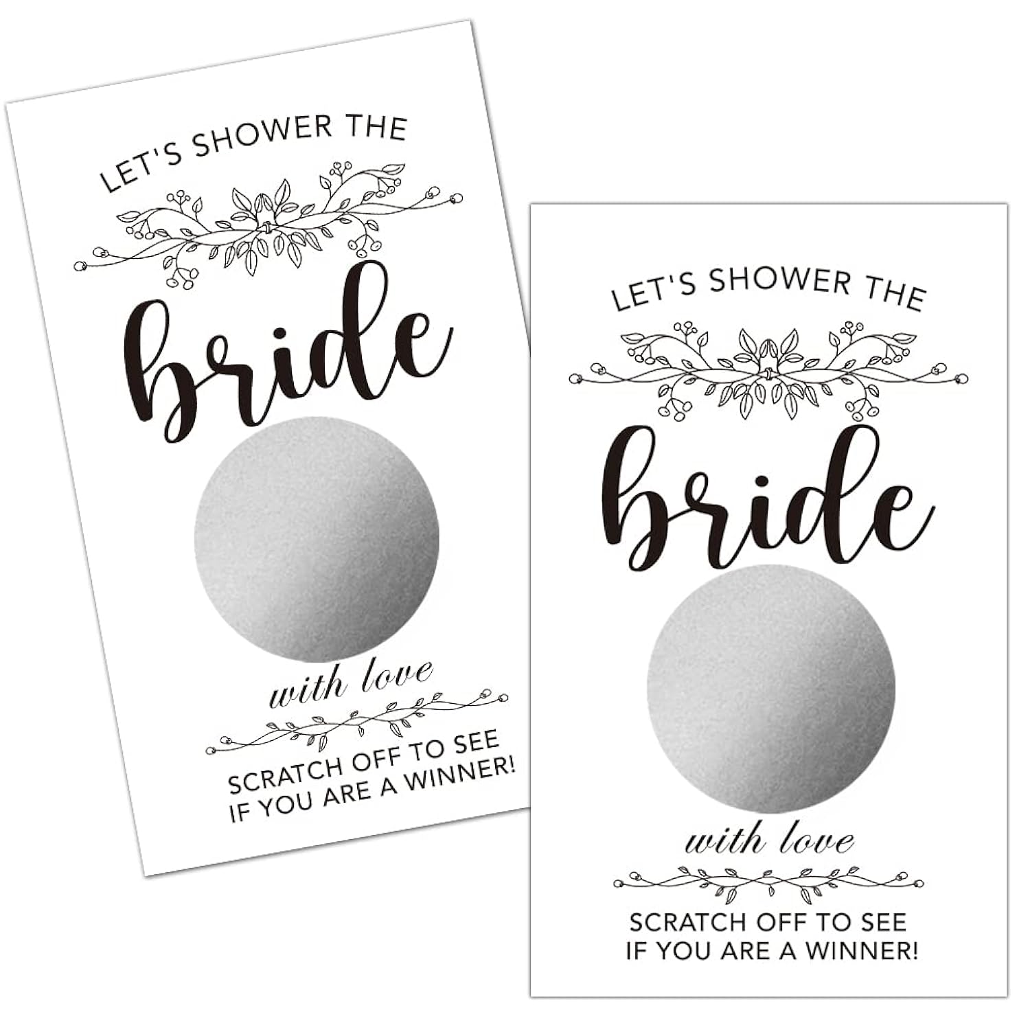 50 Pack Flower Plants Scratch Off Game Cards For Country Wedding, Bridal Lottery Tickets, Wedding Shower Ideas