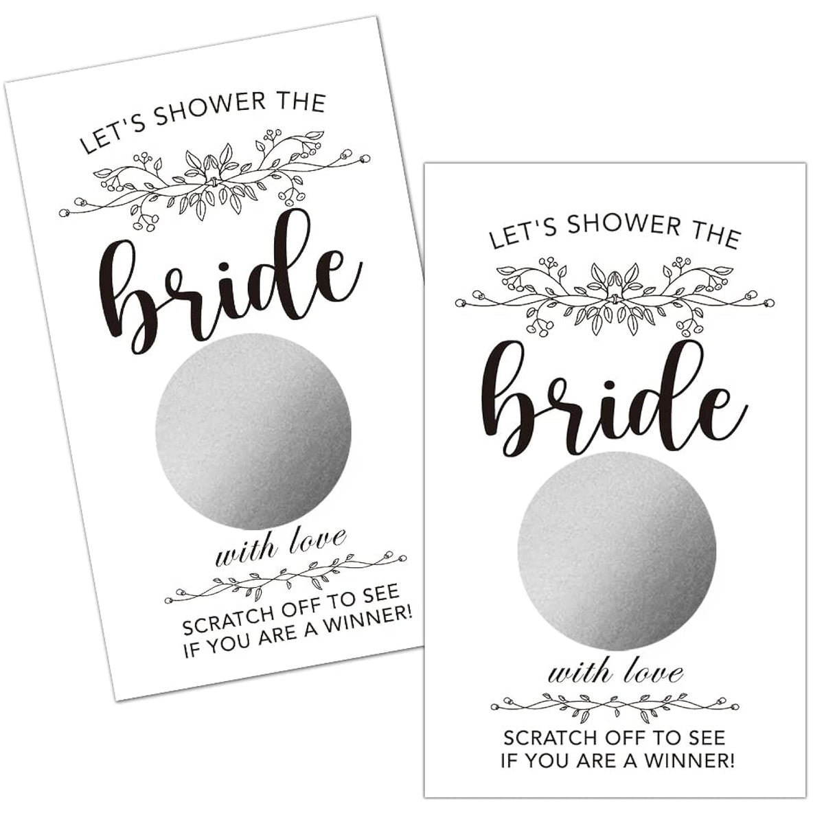 50 Pack Flower Plants Scratch Off Game Cards For Country Wedding, Bridal Lottery Tickets, Wedding Shower Ideas