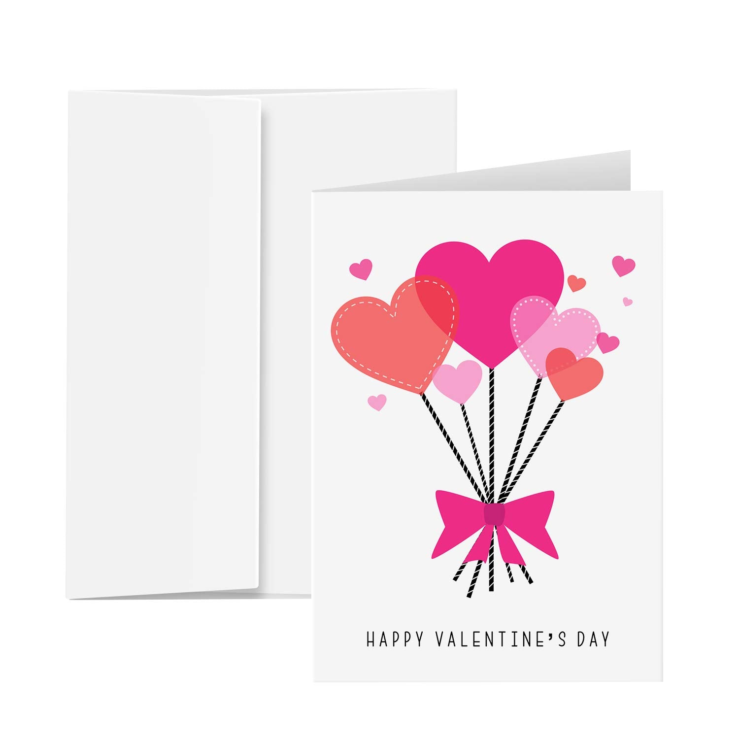Happy Valentine’S Day Greeting Cards, Cute Romantic Valentines Love Hearts Balloons Thank You Greetings For Husband, Wife, Boyfriend, Girlfriend | 5" X 7" | 10 Per Pack