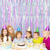 3 Packs Metallic Tinsel Fringe Curtains 3.3x6.6 Ft for Party Photo Booth Decor