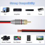 9.9Ft Rca To Speaker Bare Wire Cable, Heavy 14 Gauge Speaker Bare Wire Cables To Rca Plug Adapter Repair Speaker Cord For Speakers Amplifier Tv Subwoofer-14Awg