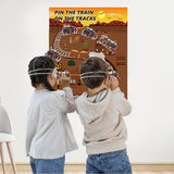 Train Party Games Supplies, Pin The Choo Choo On The Track Funny Game For Chugga Chugga Two Two Train Birthday Party Decorations Supplies