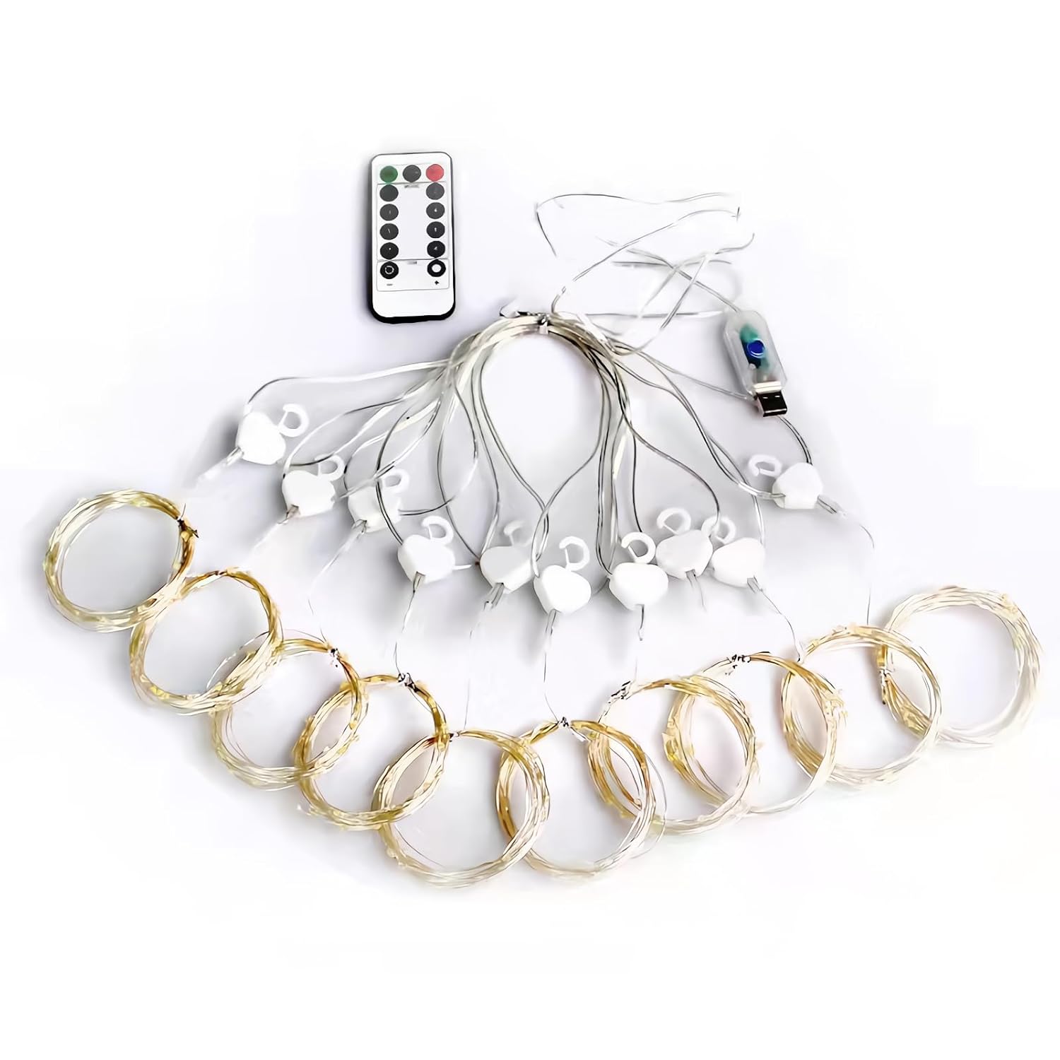 300 Led Curtain String Lights With Remote & Timer, 8 Modes Lighting, 9.8×9.8 Ft, Diy Lights For Birthday Wedding Christm