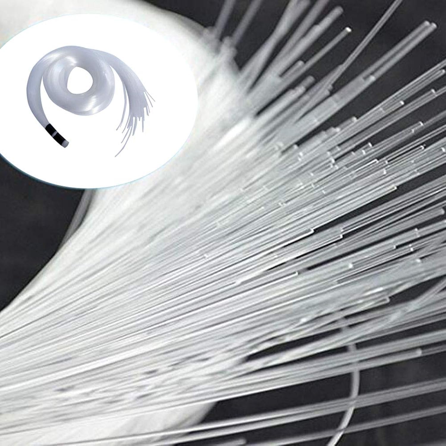 Fiber Optic Light End Glow Cable 200Pcs ?0.03In(0.75Mm) 6.5Ft/2M Pmma Plastic Cable For Led Star Ceiling Sky Light Kit And Fiber Optical Lighting Decoration (Without Light Source)