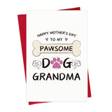 Funny Dog Mother'S Day Card For Grandma - 5.5" X 8" Happy Mothers Day Gift For Best Pawsome Grandmother From Dog Puppy With Envelope