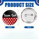 60 Pcs Cartoon Gender Reveal Pins Bulk, Team Boy Or Girl Baby Shower Button Pins For Party Games Gender Reveal Gifts