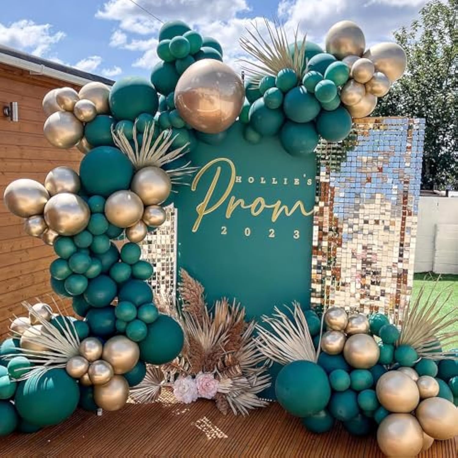 137Pcs Green Gold Balloon Arch Kit for Birthday Wedding Jungle Baby Shower