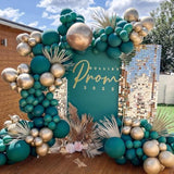 137Pcs Green Gold Balloon Arch Kit for Birthday Wedding Jungle Baby Shower