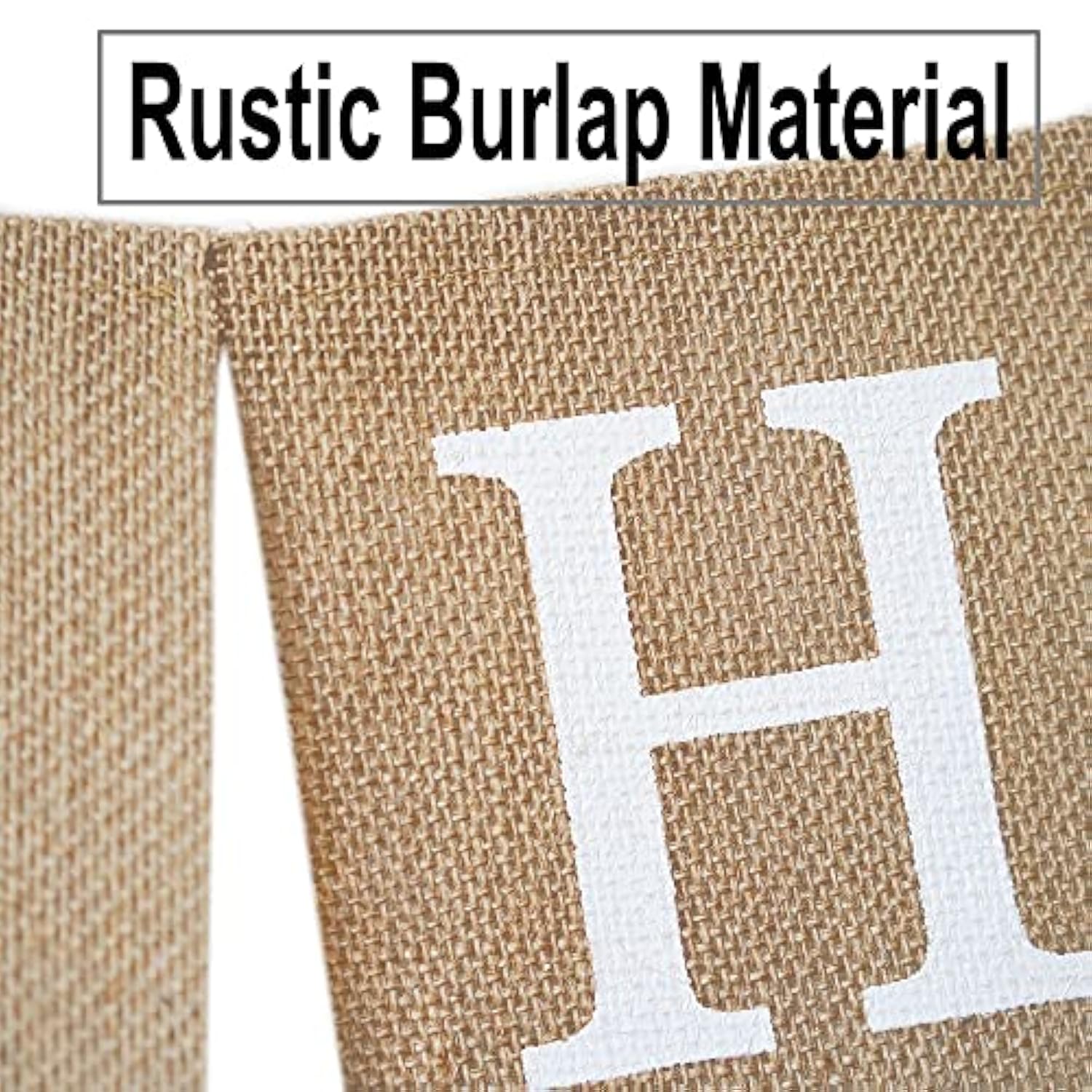 Pre-Strung Burlap Happy Birthday Banner for Rustic Birthday Party Decorations