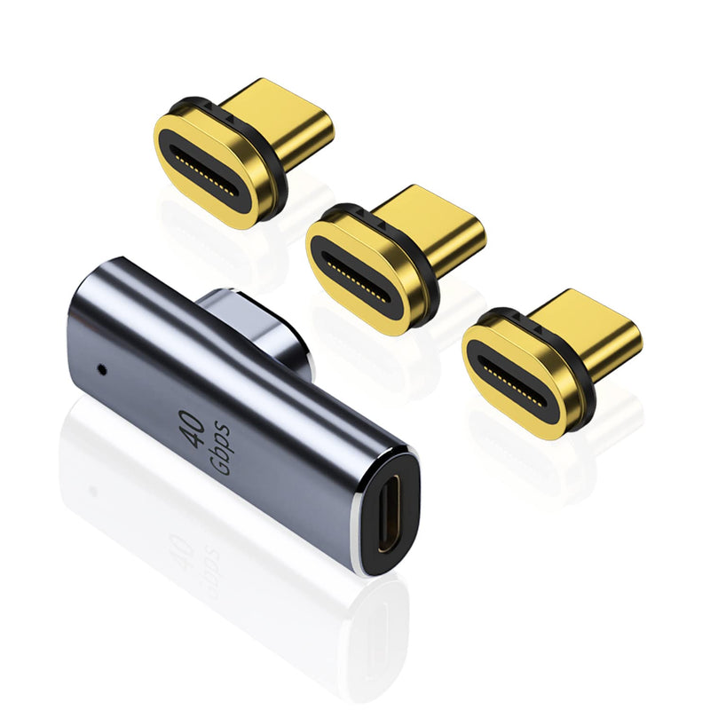 Usb C Magnetic Adapter - 3 Connector Tips, 90 Degree Right Angle Type C Adapte