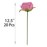20 Pcs Silk Peony Artificial Flower Heads With Stems,3.6''Fake Pink Peony Flowers Heads For Wedding Home Decor (20, Pink)