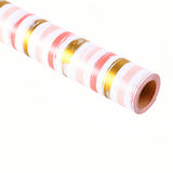Birthday Gift Wrapping Paper Roll - Pink Golden White Design - 17 Inch X 32.8 Feet - Gift Wrap For Baby Shower, Wedding, Bridal, Birthday Party, Valentines Day