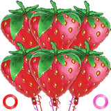 6Pcs Strawberry Foil Balloons Sweet Fruit Birthday Party Decorations