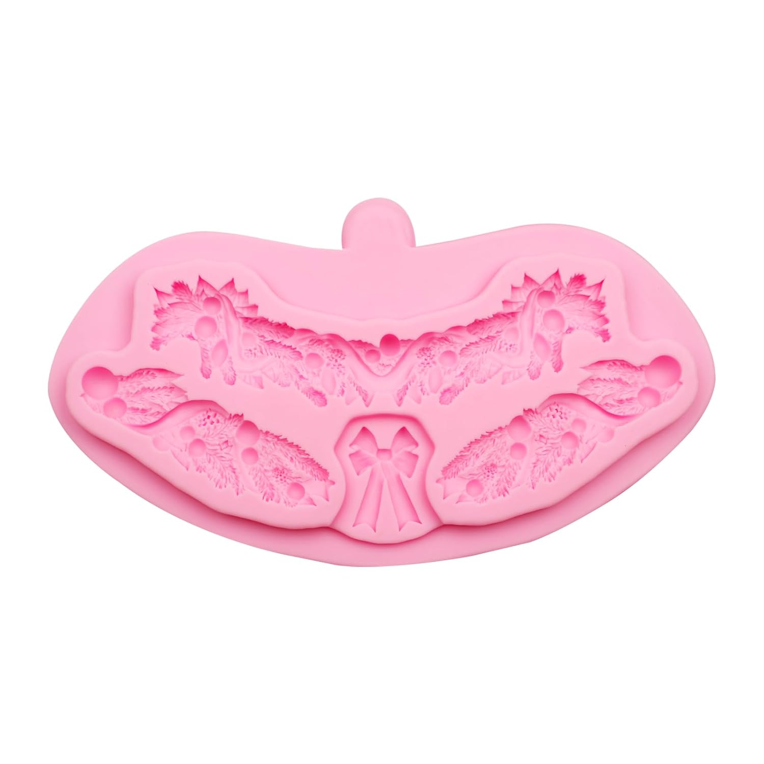 Christmas Holly Leaves Silicone Molds, Gift Box And Wreath Fondant Mold For Cake Decoration Candy Clay Crafts