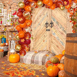 159 Pcs Fall Balloon Garland Arch Kit with Gold Confetti Autumn Thanksgiving Decor
