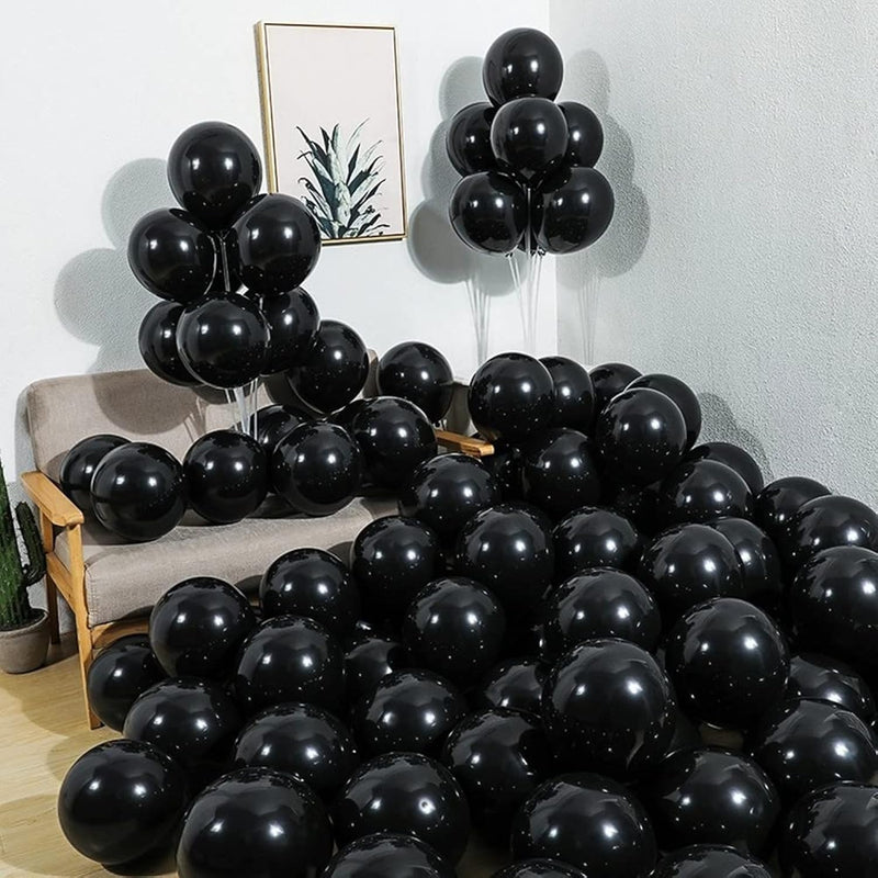 100 Pcs Black Balloons 10 Inch Strong Latex Balloons For Party Decorat