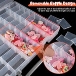 Large 48 Grids Clear Plastic Organizer Box With Dividers, Adjustable Compartment Plastic Arts Crafts Storage Containers For Hobby Small Parts, Jewelry Bead Tackle Organizer Storage Box Case