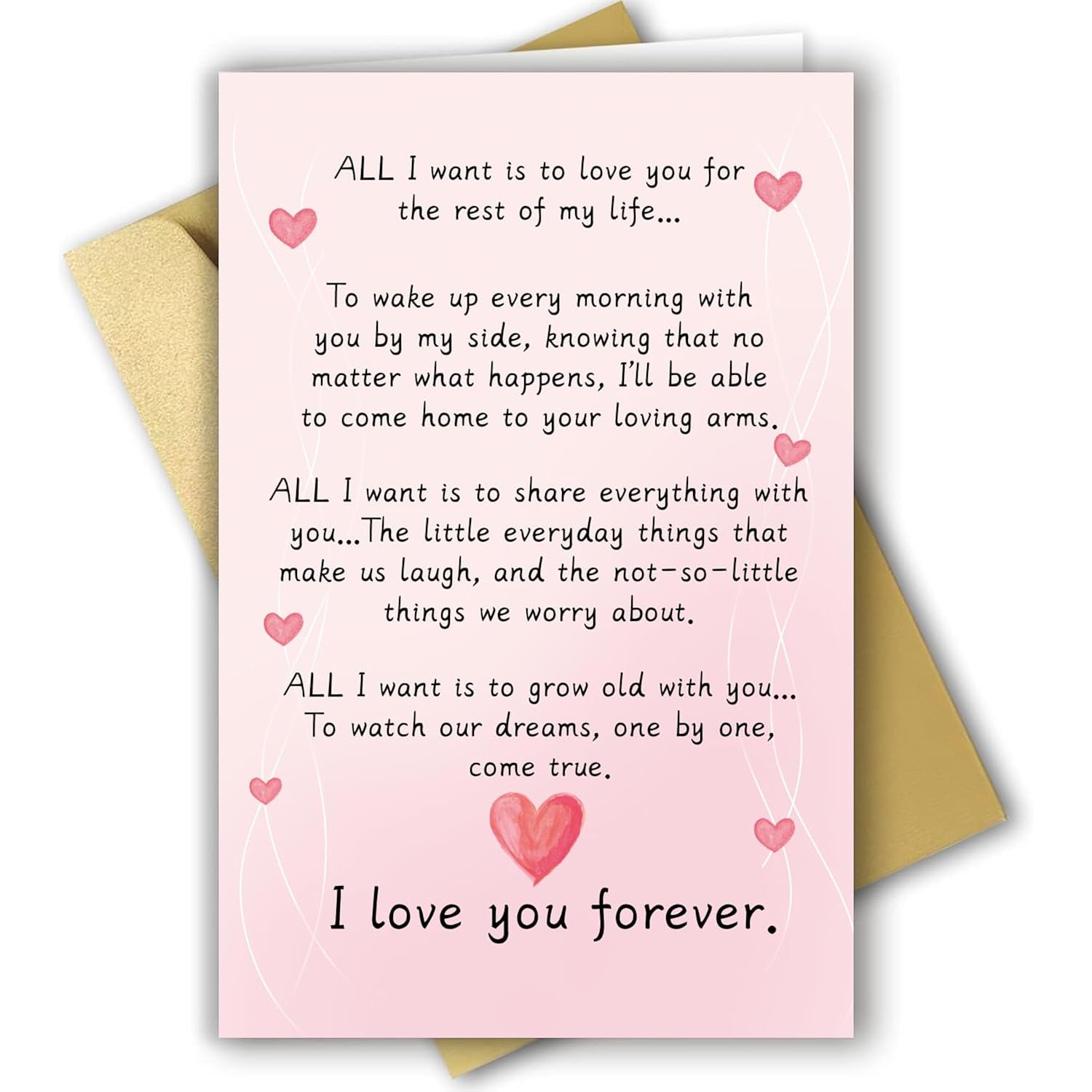 Heartfelt Valentine'S Day Card For Him Her, Romantic Valentines Day Card For Husband Wife Boyfriend Girlfriend, Cute Valentines Day Gift For Couple Partner Women Men, I Love You Cards