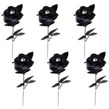 6 Pieces Halloween Faux Rose With Eyeballs Artificial Flowers Roses With Eyeball Halloween Simulation Flower Fake Rose Flowers Artificial Rose Bouquet For Halloween Cosplay Party, Black