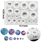 20-Cavity Sphere Molds For Resin, Round Ball Resin Mold, Silicone Orbs Mold For Jewellery Making