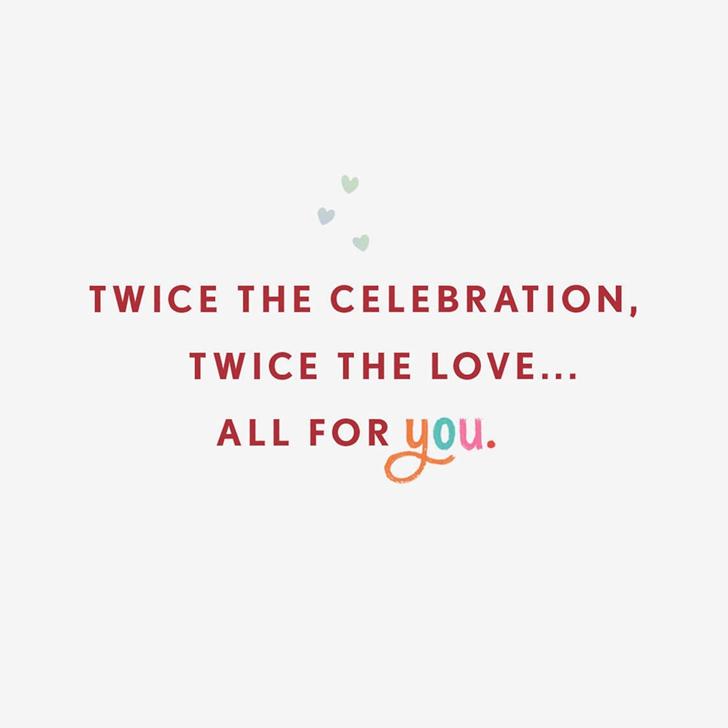 Hallmark Valentines Day Birthday Card (Twice the Love, Heart Cake) for Friends, Family, February 14th