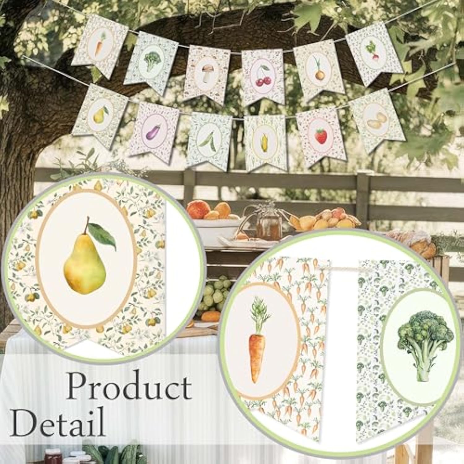 Locally Grown Baby Shower Bunting Banner, Vegetable Farmer'S Party Decorations For Kids Produce Stand Farmers Market Bridal Shower Party Bachelorette Garland Decorations.