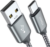 2 Pack USB A to USB C Cable 3.3FT 3A Fast Charging Braided Cord for iPhone 17 16 15 Samsung Galaxy LG Moto