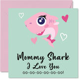 Birthday Cards For Mommy - Mommy Shark - Mommy Birthday Card From Daughter Son, Happy Birthday Mommy, Baby Mother'S Day, 145Mm X 145Mm Seasonal Mothers Day Mama Mammy Mummy Funny Greeting Cards