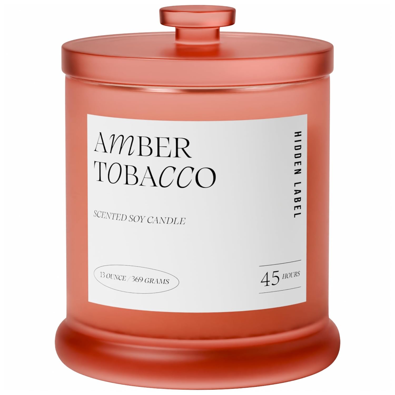 Amber Tobacco Scented Candle, 2 Wick Large Candles For Home Scented, 13Oz Natural Soy Wax, 75Hours Long Lasting Slow Burning, Aromatherapy Candle With Reusable Glass Jar