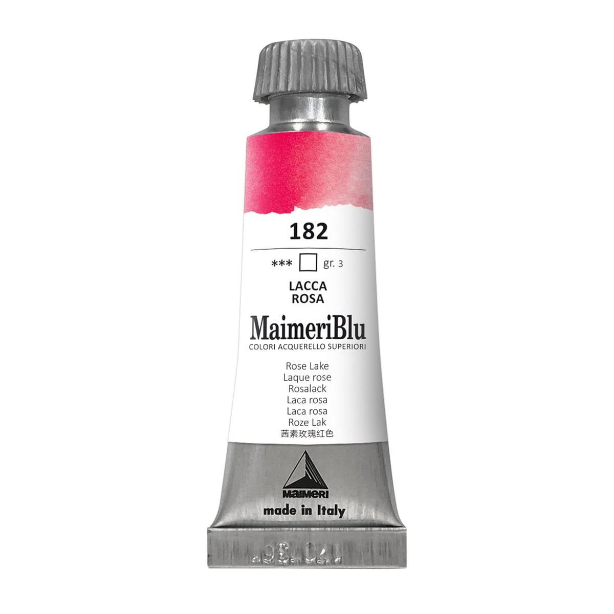 MaimeriBlu 12ml Single-Pigment Watercolor Paint - Rose Lake PV19 Professional Watercolor Paint - Lightfast and Transparent Watercolor Paint Tube for Artists
