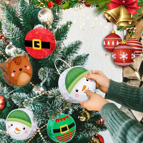 12 Pcs Mini Christmas Piñata Bulk Small Xmas Party Favors
