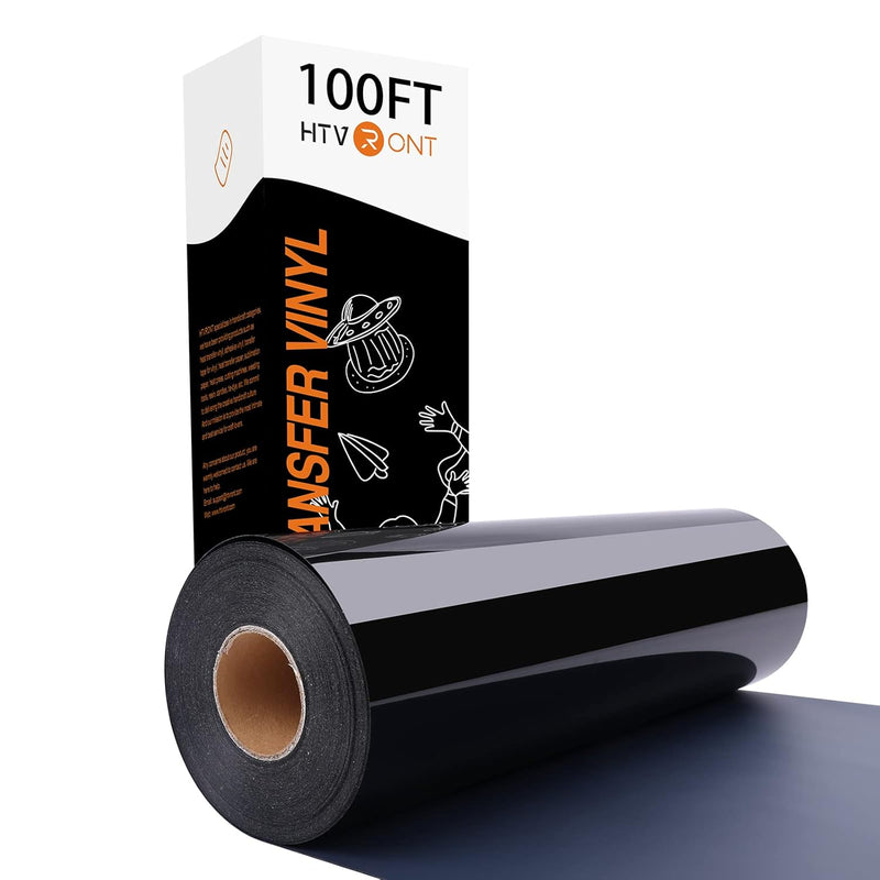 Htv Vinyl Rolls Black Iron On Vinyl - 12" X 100Ft Htv Vinyl For Shirts