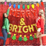 Merry & Bright Balloons Merry And Bright Sign Backdrop Christmas Pajamas Balloons Christmas Party Decoration Supplie