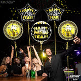 Black Gold Happy New Year Balloons 18in Pack of 5 2026 Party Decor
