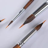 Watercolor Brushes Professional, 4Pcs Extended Needle Point Brushes Synthetic Extra Long Pinhead Brush With Sable Body For Fine Detailing - Watercolor Acrylic Gouache Inks Painting