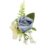 Wedding Boutonniere For Men, Rose Flower Buttonholes Artificial Groom Corsage Prom Suit Decoration For Groomsmen (Style 1)