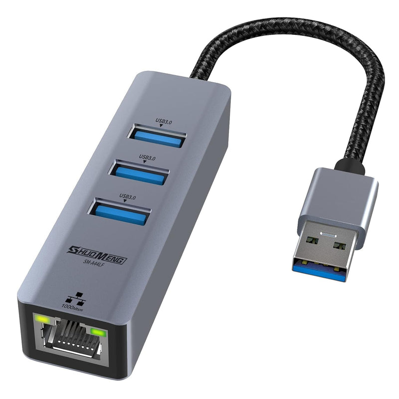 Usb 3.0 To Ethernet Adapter, 4-In-1 Usb Lan Ethernet Adapter For Laptop, Usb R