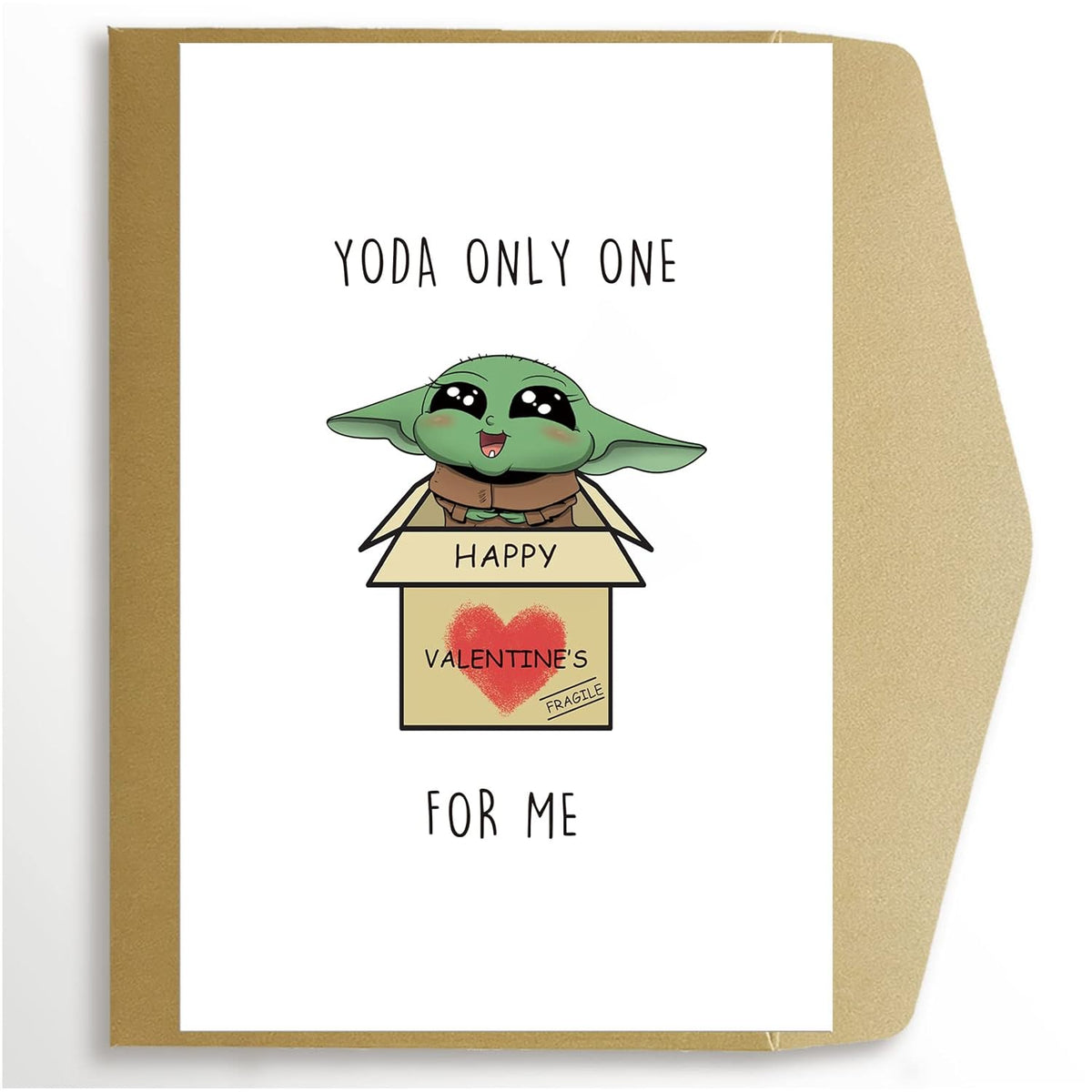 Cute Baby Yoda Valentines Day Card, Yoda Happy Valentine’S Card, The Mandalorian Baby Yoda Card, Yoda Only One For Me
