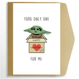 Cute Baby Yoda Valentines Day Card, Yoda Happy Valentine’S Card, The Mandalorian Baby Yoda Card, Yoda Only One For Me