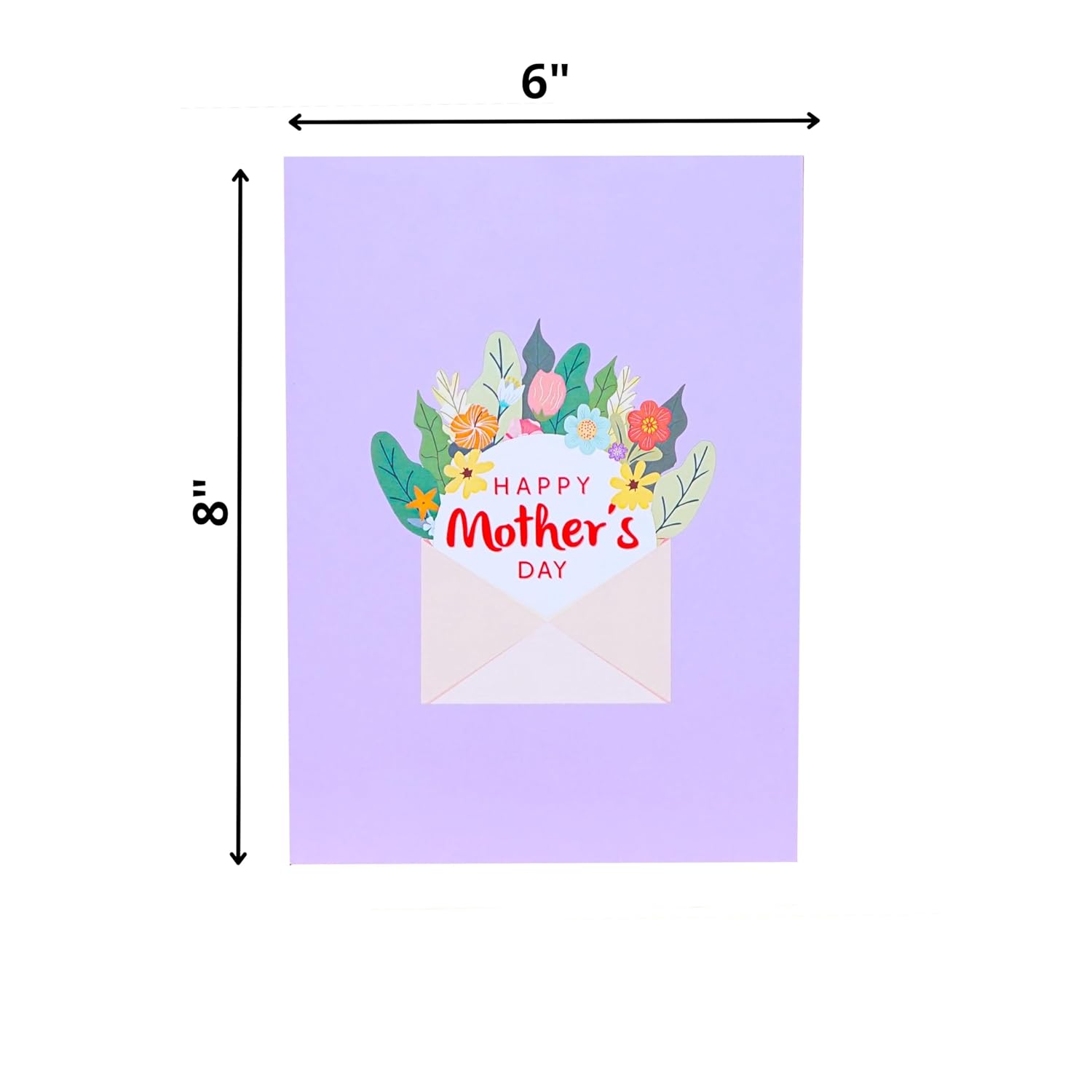 Text Mothers Day Cards, 3D Birthday Cards For Women, 6X8In Pop Up Birthday Cards For Mom, Wife, Her, Daughter, Sister, Grandma (Size 8 X 6 Inch - Happy Mothers Day).