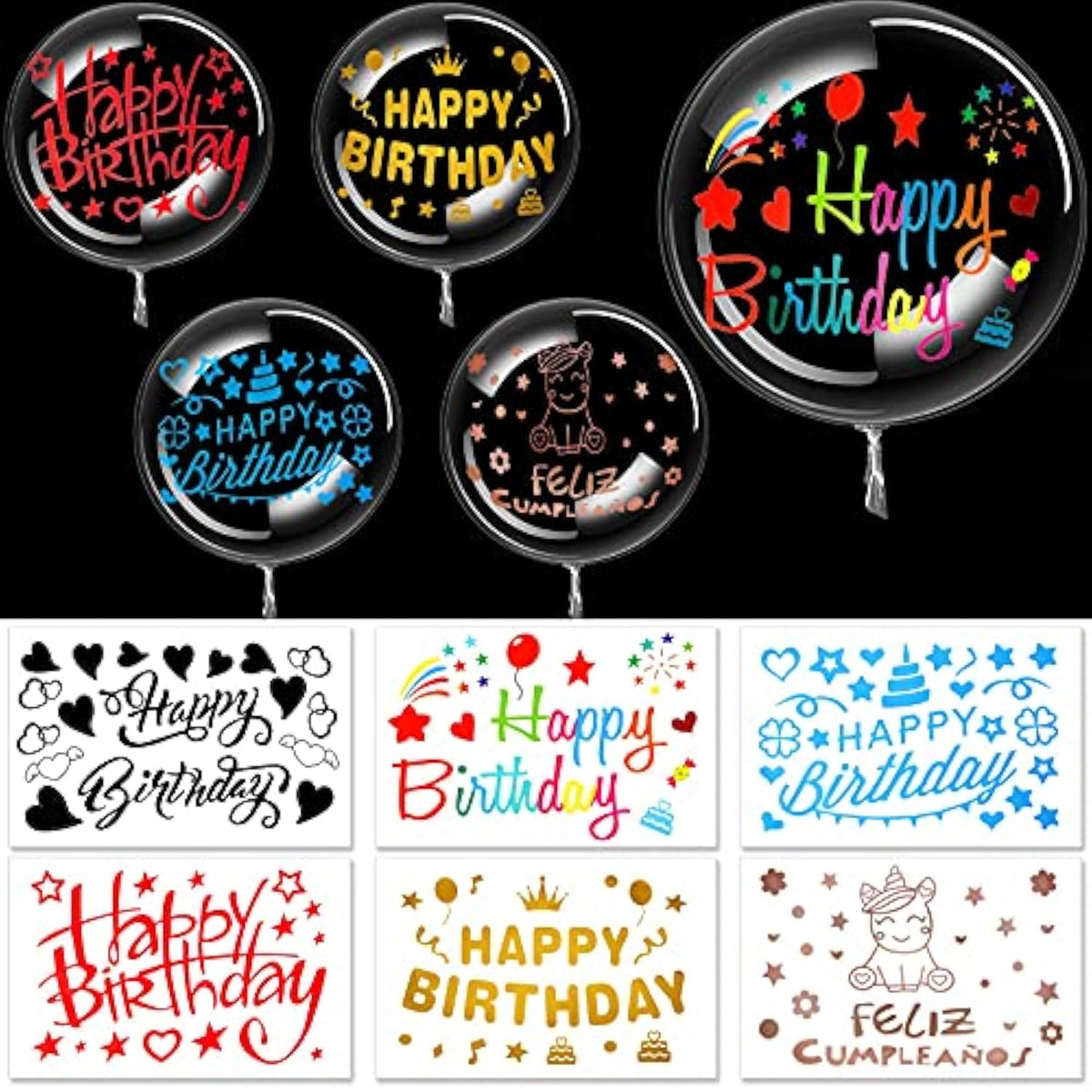36 Pieces Clear Balloons Diy Transparent Balloons With Birthday Sticke