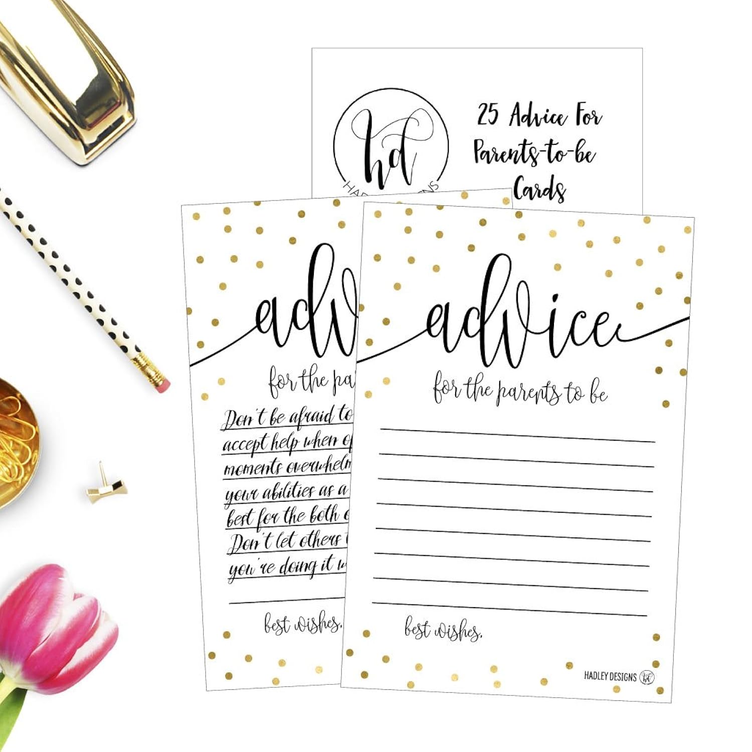25 Gold New Mommy Or Parent Advice Cards, Activities Ideas, Wisdom Message For Parent To Be, Boy Girl Co-Ed Couples Gender Reveal, Keepsake Alternative Guestbook For Baby Shower