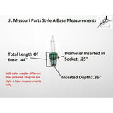 2 Style A Flashers, Mini Bulb 2.5 Volt V .425 Watt W Clear Glass Incandescent Indoor Outdoor Bulbs Christmas Tree Lights